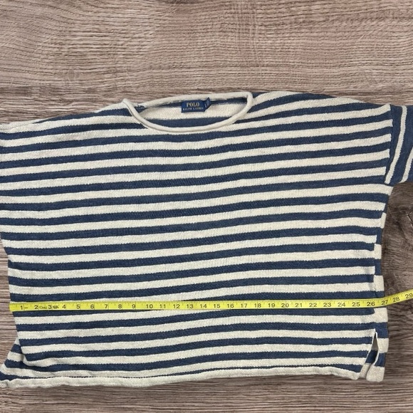 Polo by Ralph Lauren Linen Cotton Grunge Boho Striped Sweater Women's Sz: LG - Picture 9 of 11